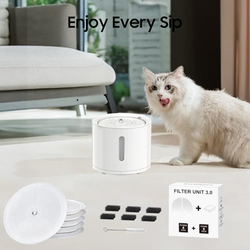 Upgraded Filter Unit 3.0 Pet Cat Water Fountain Filters Fit For E versweet Solo 2 (6 Count)
