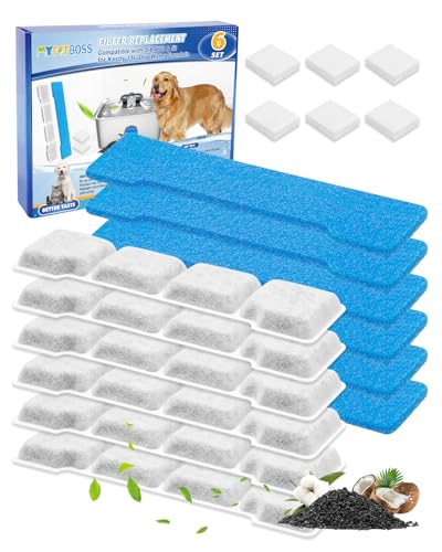 6 Set Pet Water Fountain Filters Set Fit for SIBAYS 15L (18 Count)