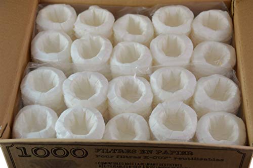 1000 Disposable K Cup Paper Filters for Reusable Coffee Pods (1000 Count)