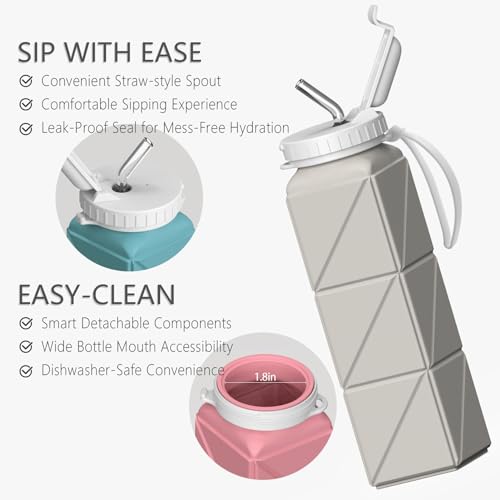 Collapsible Water Bottles 2 Pack (2 Count)