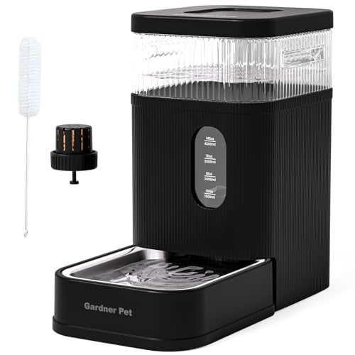 2.2 Gallon Automatic Dog Water Bowl Dispenser 8.5L Gravity Water Feeder with Stainless Steel Bowl & Maifan Stone Filter