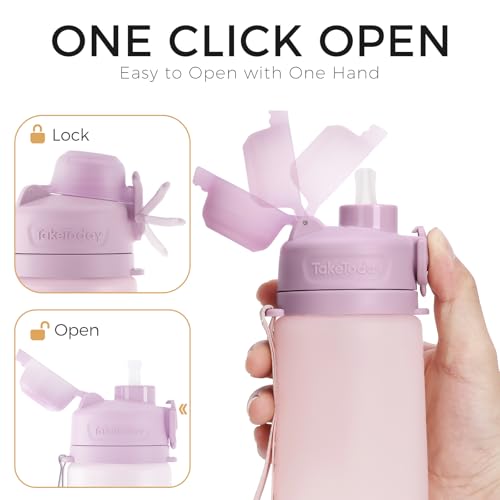 Collapsible Water Bottles with Straw for Travel