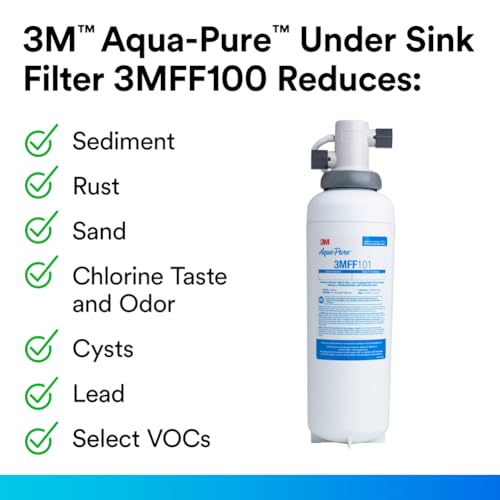 3M Aqua Pure 3M FF100 Under Sink Drinking and Cooking Water Filter System