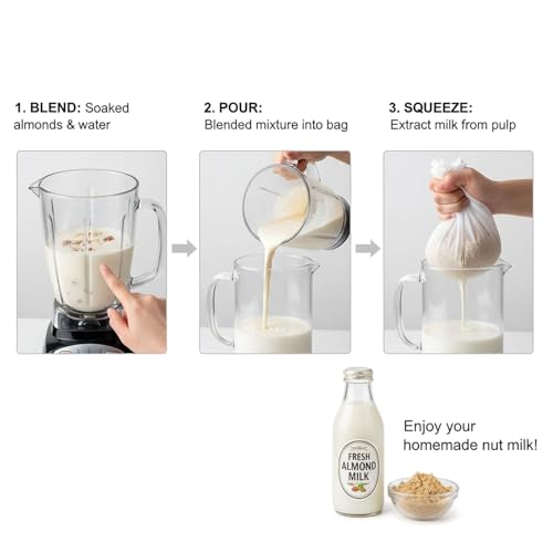 Nut Milk Bag Food Straining Bag (4 Count)