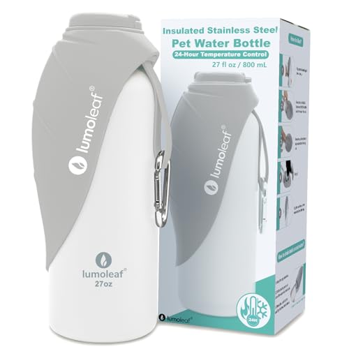 Insulated Dog Water Bottle 27 oz Stainless Steel