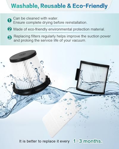 IW3511 IW3120 HEPA Filters Replacement Parts Compatible with Shark IW3511 Detect Pro Cordless Stick Vacuum Cleaner and Shark IW3120 Detect Clean Auto Empty System (2 Count)