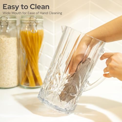 Shatterproof Tritan Plastic Water Pitcher with Lid