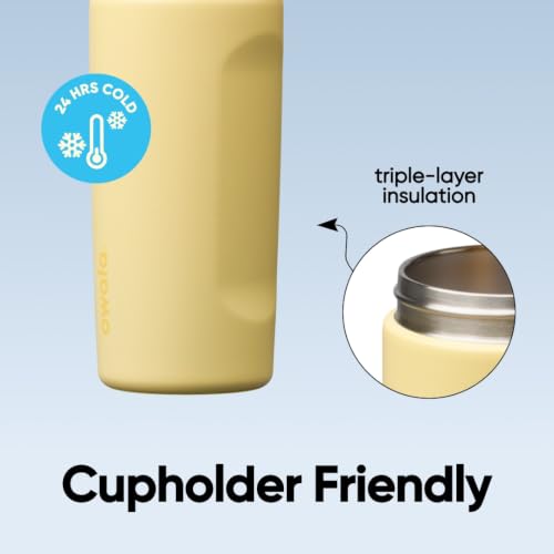 FreeSip Kids Stainless Steel Water Bottle 16 oz Butter Half