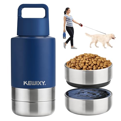 Insulated Dog Travel Water Bottle with Detachable Bowls