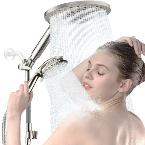 High Pressure Dual Shower Head with Handheld Spray Combo
