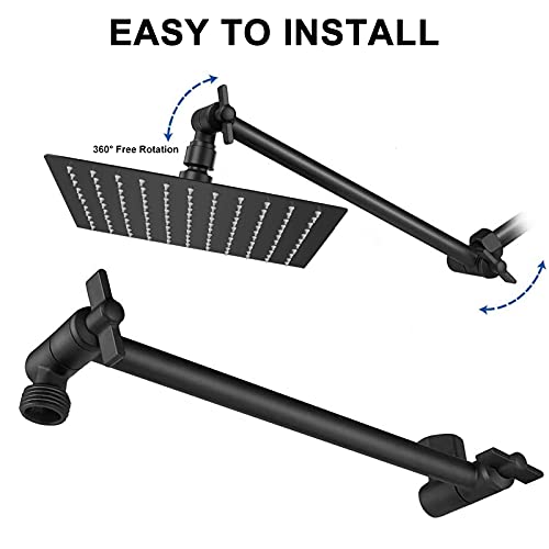 High Pressure Large Stainless Steel Square Rain ShowerHead With Shower Arm Waterfall Full Body Coverage Easy to Clean and Install