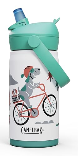 Thrive Flip Straw Kids Bite Valve Stainless Steel Water Bottle Biking Dogs
