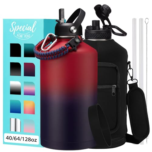1 Gallon Water Bottle with Straw (128 Count)