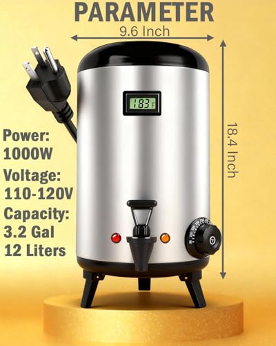 Electric Insulated Beverage Dispenser With Heating