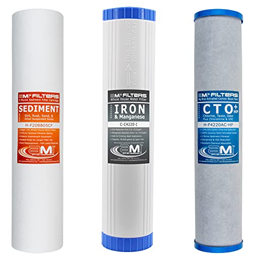 Whole House Water Filter Replacement Filter Cartridge Set for Iron Reduction