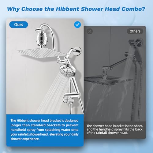 10" Dual Filtered 10" Rainfall Shower Head with Handheld 10