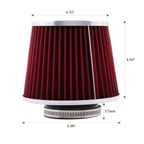 ID2.5" High Flow Inlet Cold Air Intake Cone Air Filter Replacement Clamp