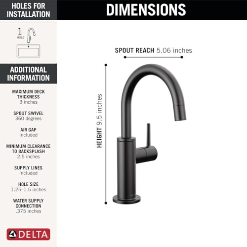 Faucet Clarifi Under Sink Reverse Osmosis Water Filter System with Matte Black Contemporary Beverage Dispenser Faucet