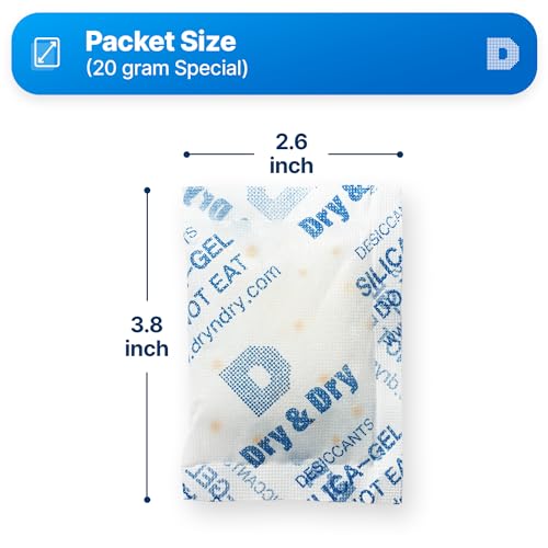 20 Gram [800 Packs] Orange Indicating Mixed Silica Gel Packets Siilca Gel Desiccant