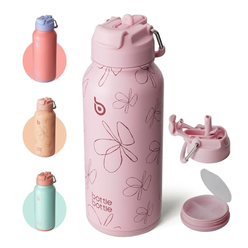 32oz Insulated Water Bottle with Pill Box
