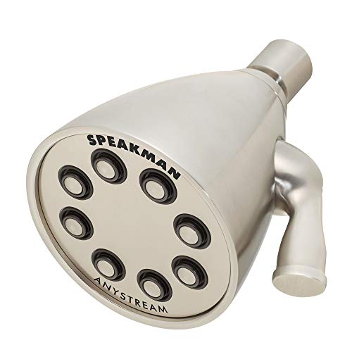 S-2251-BN Signature Icon Anystream High Pressure Adjustable Solid Brass Shower Head, Brushed Nickel