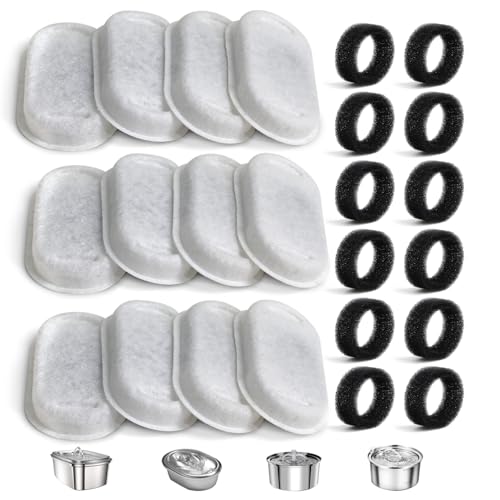 Cat Water Fountain Filter Compatible with Stainless Steel Dispenser (12 Count)