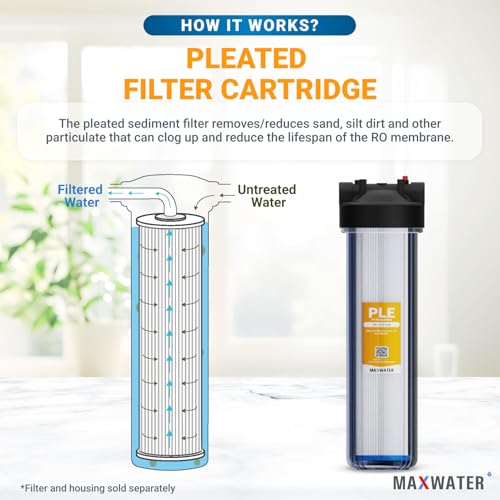 20 x 4.5 Whole House 1 Stage PP Pleated Sediment Filter System w