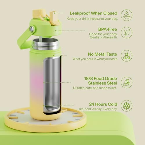 Insulated Water Bottle with Straw Stainless Steel Water Bottle