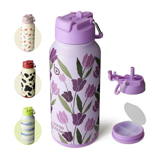 32oz Insulated Water Bottle with Pill Box
