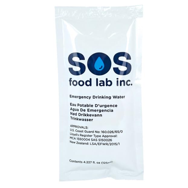 Emergency Water Pouches 2 Day Supply (12 Count, 4.2 Fl Oz Each) - Triple Purified, UV Sterilized Filtered Drinking Water for Disaster Preparedness & Survival Kits - 5 Year Shelf Life, US Navy Approved