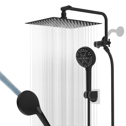12" Metal Rainfall Shower Head with 10
