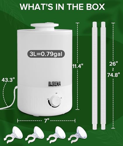 3L No Leak Plant Humidifiers for Grow Tent Greenhouse and Grow Room