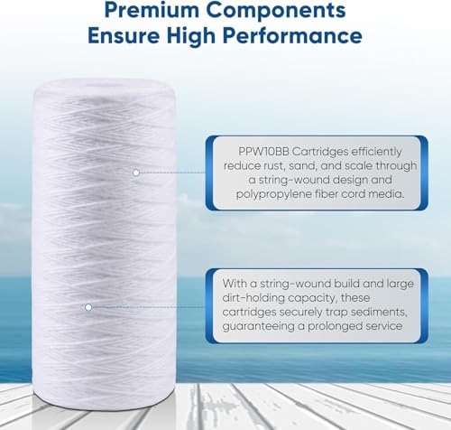 25 Micron 10 x 4.5 Whole House String Wound Sediment Filter for Well Water (2 Count)