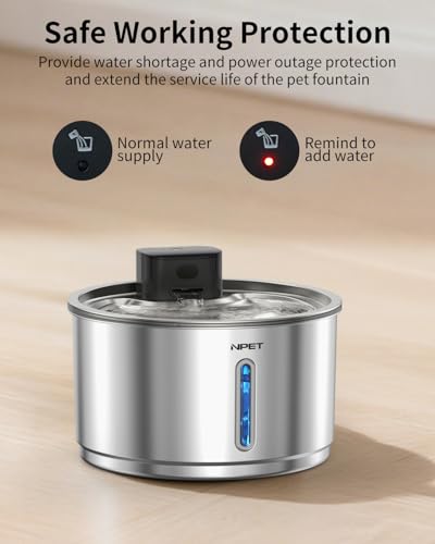 Cordless Cat Water Fountain Stainless Steel