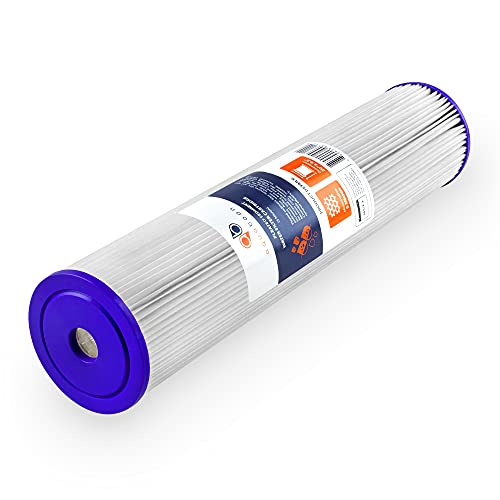 5 Micron 20 x 4.5 Whole House Pleated Water Sediment Filter Replacement Water Filter Cartridge Compatible with ECP5 (6 Count)