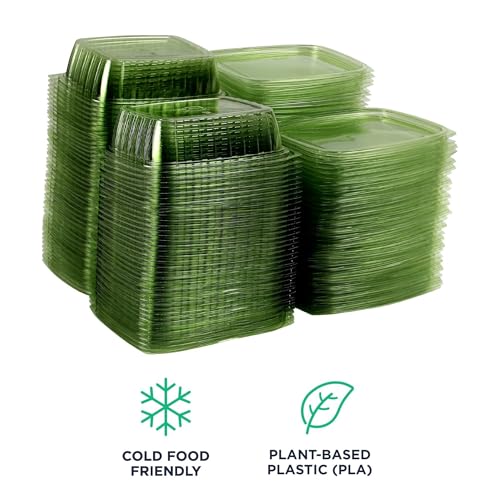 Compostable 24oz Rectangular Deli Containers With Lids (200 Count)