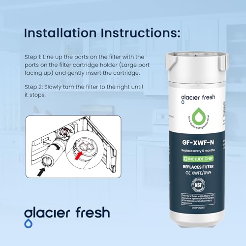 XWFE (Built-in CHIP) Refrigerator Water Filter Pack of 4 (4 Count)