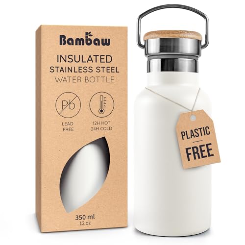 12 oz Water Bottle Stainless Steel with Handle