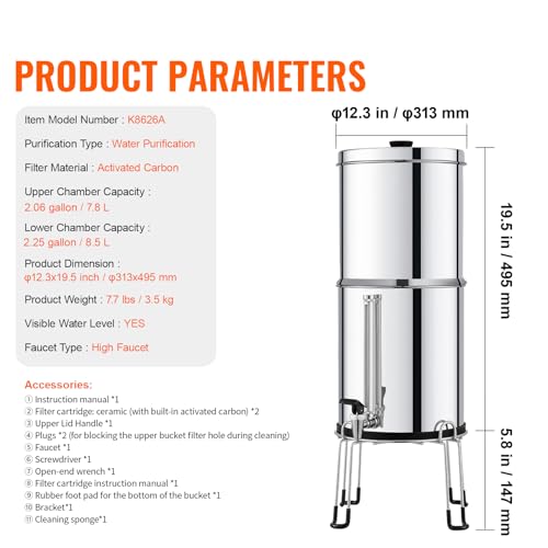 Gravity fed Water Filter System