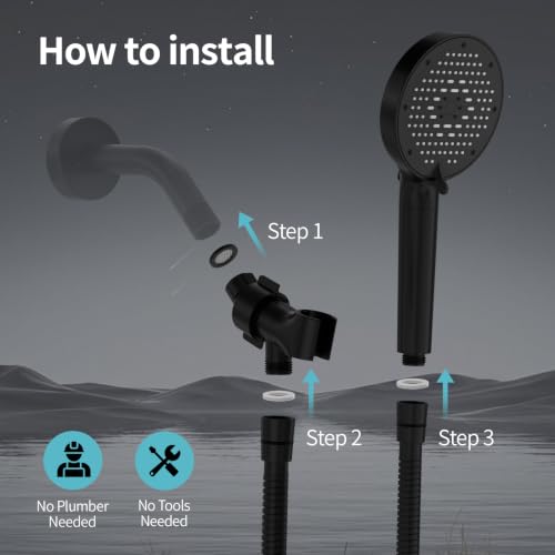 High Pressure Filtered Handheld Shower Head 9 Spray（1 filter）