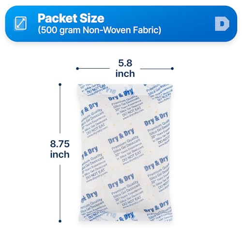 500 Gram [10 Packs] Orange Indicating Mixed Silica Gel Packets Siilca Gel Desiccant