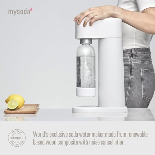 Woody Carbonated Water Machine and Soda Maker with 1L Bottle