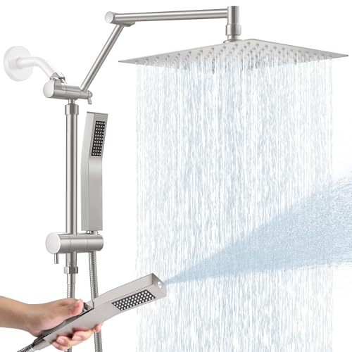 All Metal 12 Inch Rain Shower Head with Handheld Spray Combo