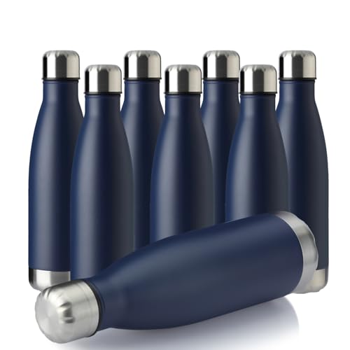 17oz Sport Water Bottle 8 Pack Vacuum Insulated Stainless Steel Leak (8 Count)
