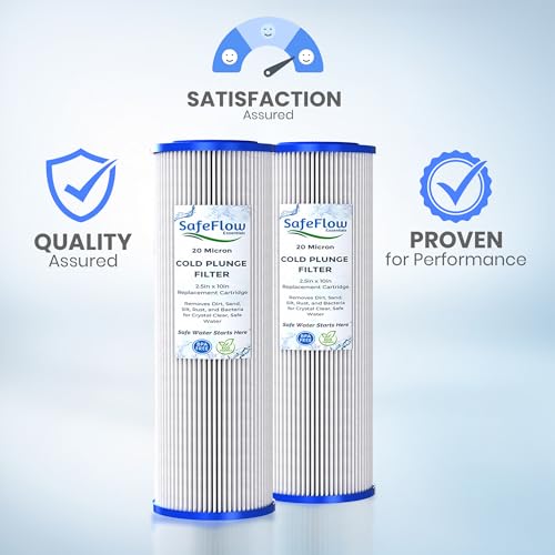 10in Ice Bath Chiller Filters 20 Micron 10" x 2.5" Water Filter Replacement Cartridge (6 Count)