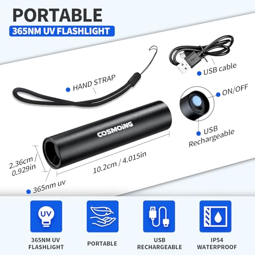 UV Flashlight USB Rechargeable