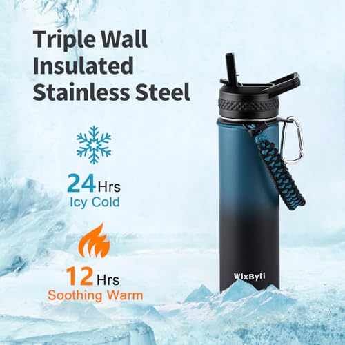 20 oz Insulated Water Bottle with Straw