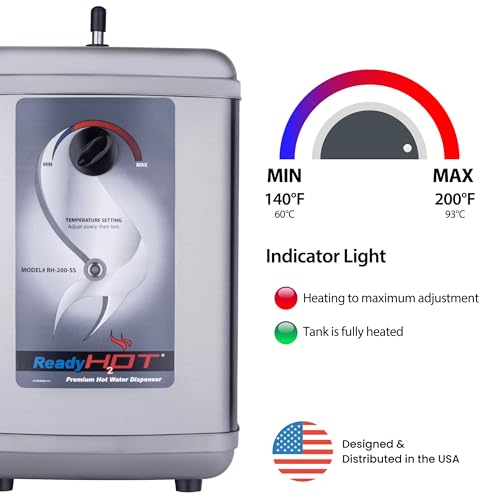 41-RH-200-F570-CH Instant Hot Water Dispenser System, 2.5 Quarts Manual Dial Single Lever Hot Water Faucet, Polished Chrome