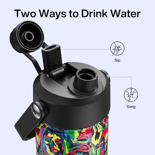 Insulated Water Bottle with Straw Stainless Steel Water Bottle