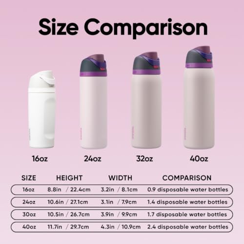 FreeSip Stainless Steel Water Bottle 24 oz Dreamy Field
